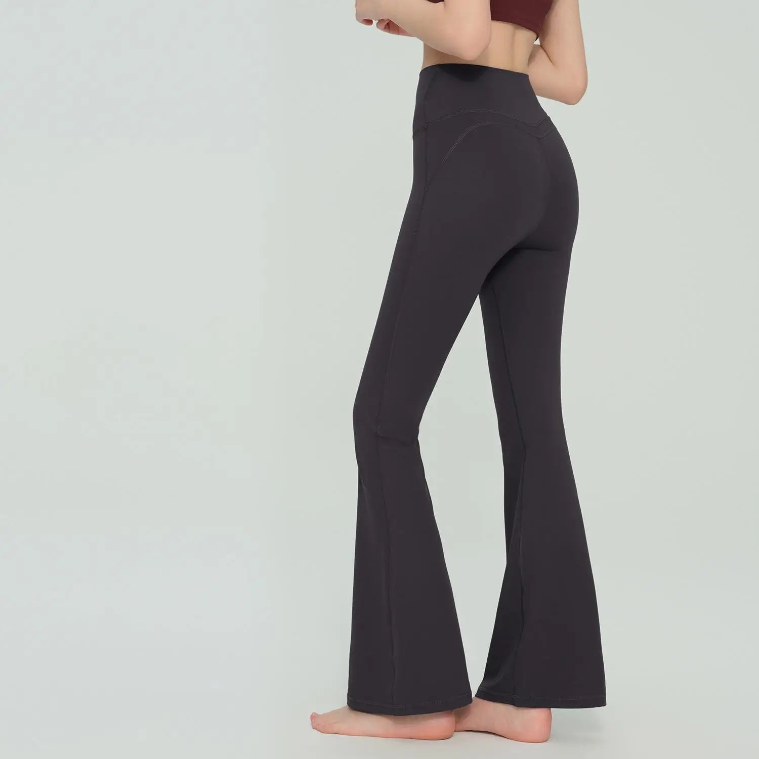 Custom LOGO High Waist Flare Yoga Pants Women Double Butt Lifting Leggings Slim Fit Bell Bottom Sports Trousers