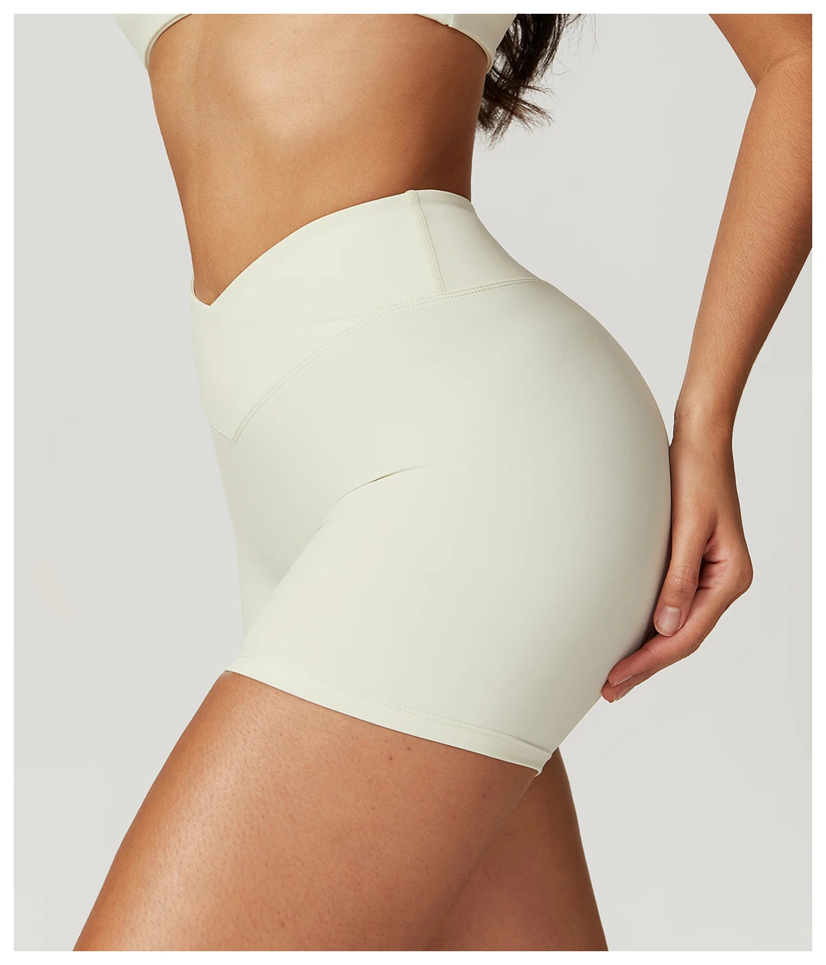 High Waist Four-Way Stretch Yoga Pants Wrinkle-Resistant Yoga Shorts Breathable Elastic Waist Scrunch Butt Lifting Legging