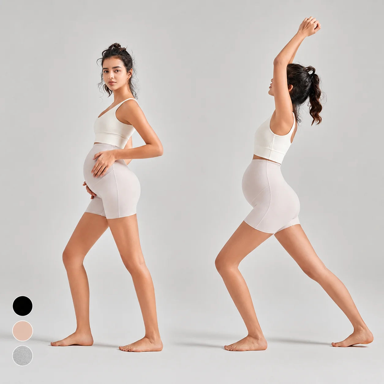 Custom LOGO Maternity Yoga Shorts High Waist Over the Belly PregnancyBiker Shorts Soft Stretch Workout Activewear