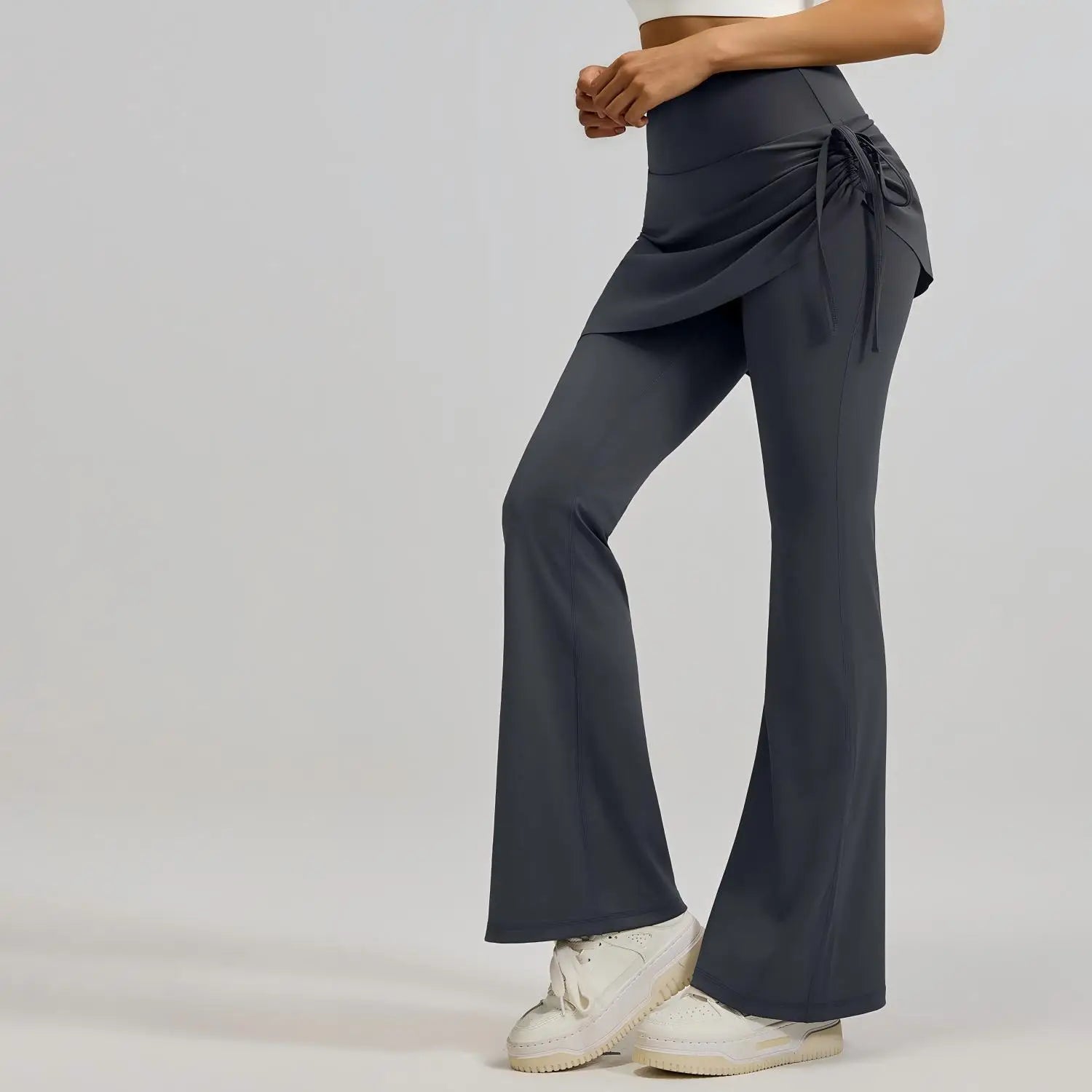 Wrinkled Ruched Flared Skirt Yoga Pants Quick Dry Wrinkled Hip-Lifting Yoga Pants Logo Customization Pantalones De Yoga
