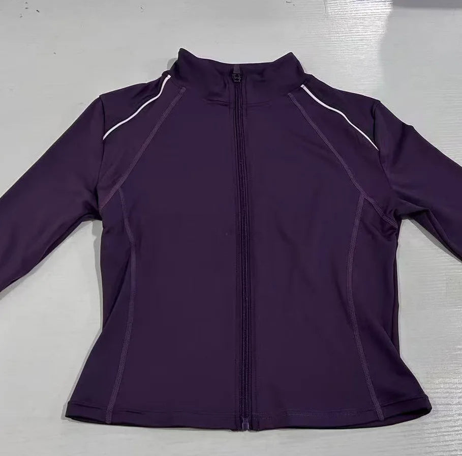Breathable Reflective Running Gym Sport Jacket Slim Fit Yoga Jacket Full Zip Long Sleeve Workout Top Custom Logo