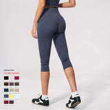 Custom Logo Women's High Waist Skinny Slim Fit Sports  Capri Leggings  for Gym Pilates Daily Wear Womens Capris