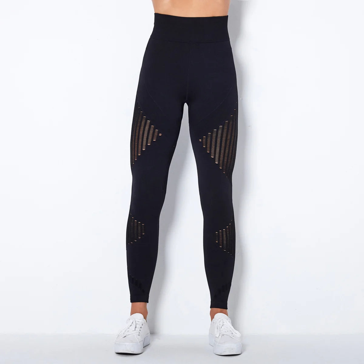 Wholesale High Waist Seamless Leggings Color Block Mesh Ribbed Panel Yoga Pants Women Booty Lift Gym Tights