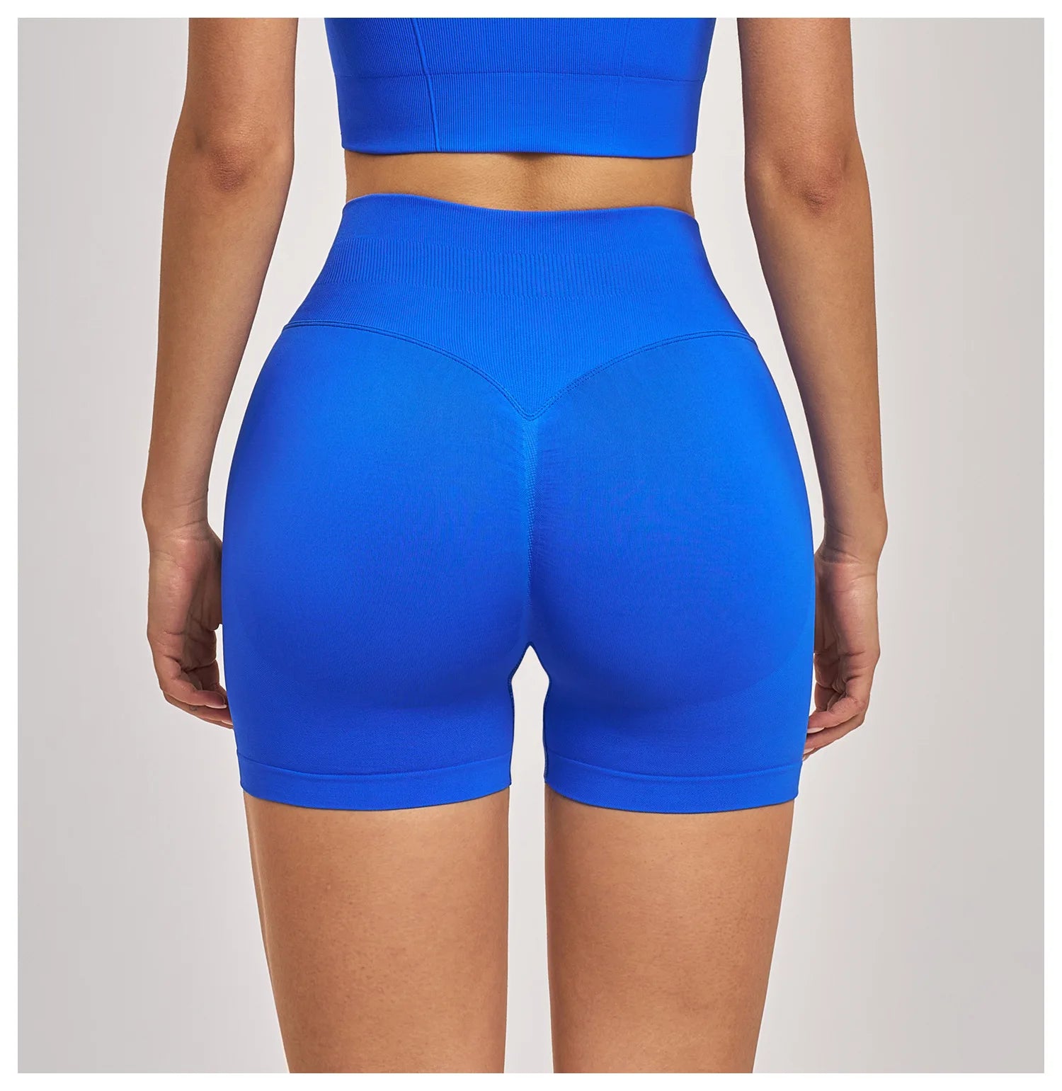 Women's Seamless Solid 5-Piece Yoga Set Breathable High-Waisted Scrunch Workout Leggings Shorts Sportswear Gym Fitness