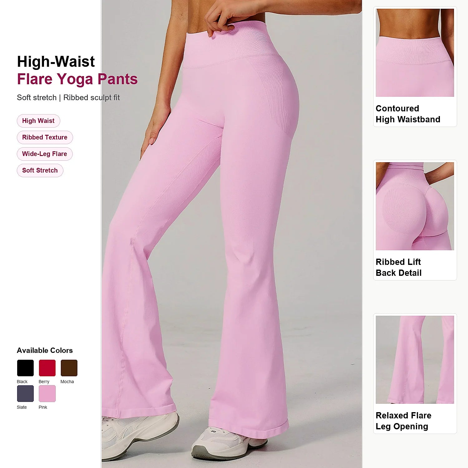 Women's Seamless Comfortable High Waist Tight Sports Pants Color Contrast Naked Feel for Running Fitness Leggings Seamless Pants