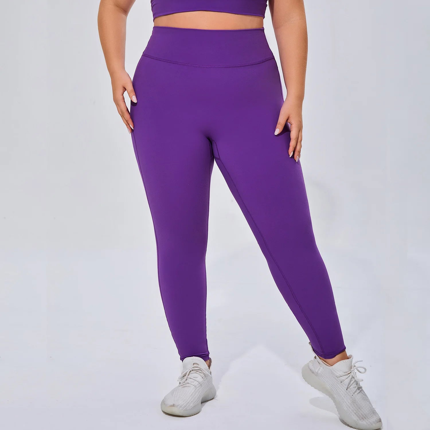 Wholesale Plus Size Soft Feel Yoga Set Criss Cross Back Sports Bra High Waist Leggings 2 Piece Activewear Set