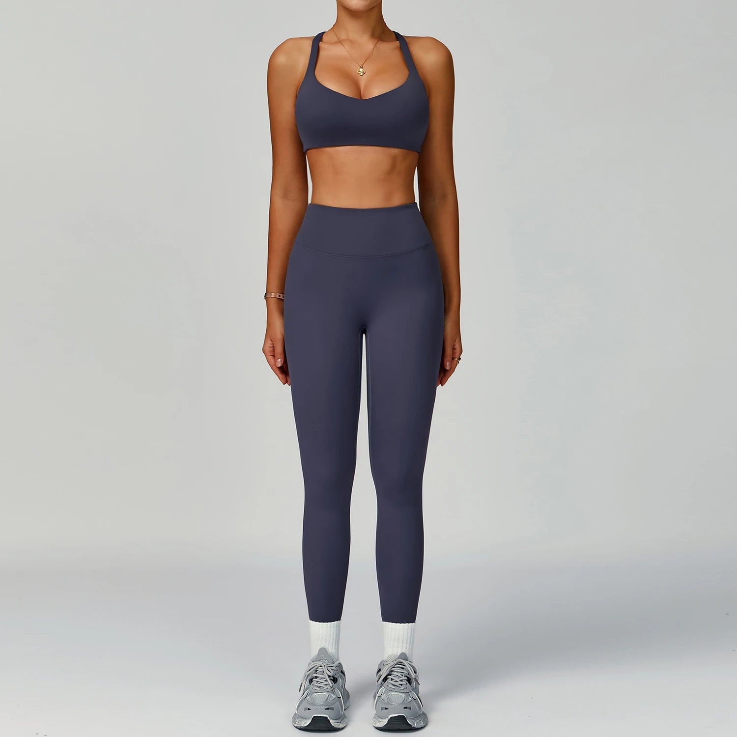 Custom Women's Yoga Set Eco-friendly Recycled High Waist Yoga Leggings Set Tight-fitting Sports Outfit Outdoor Running Set