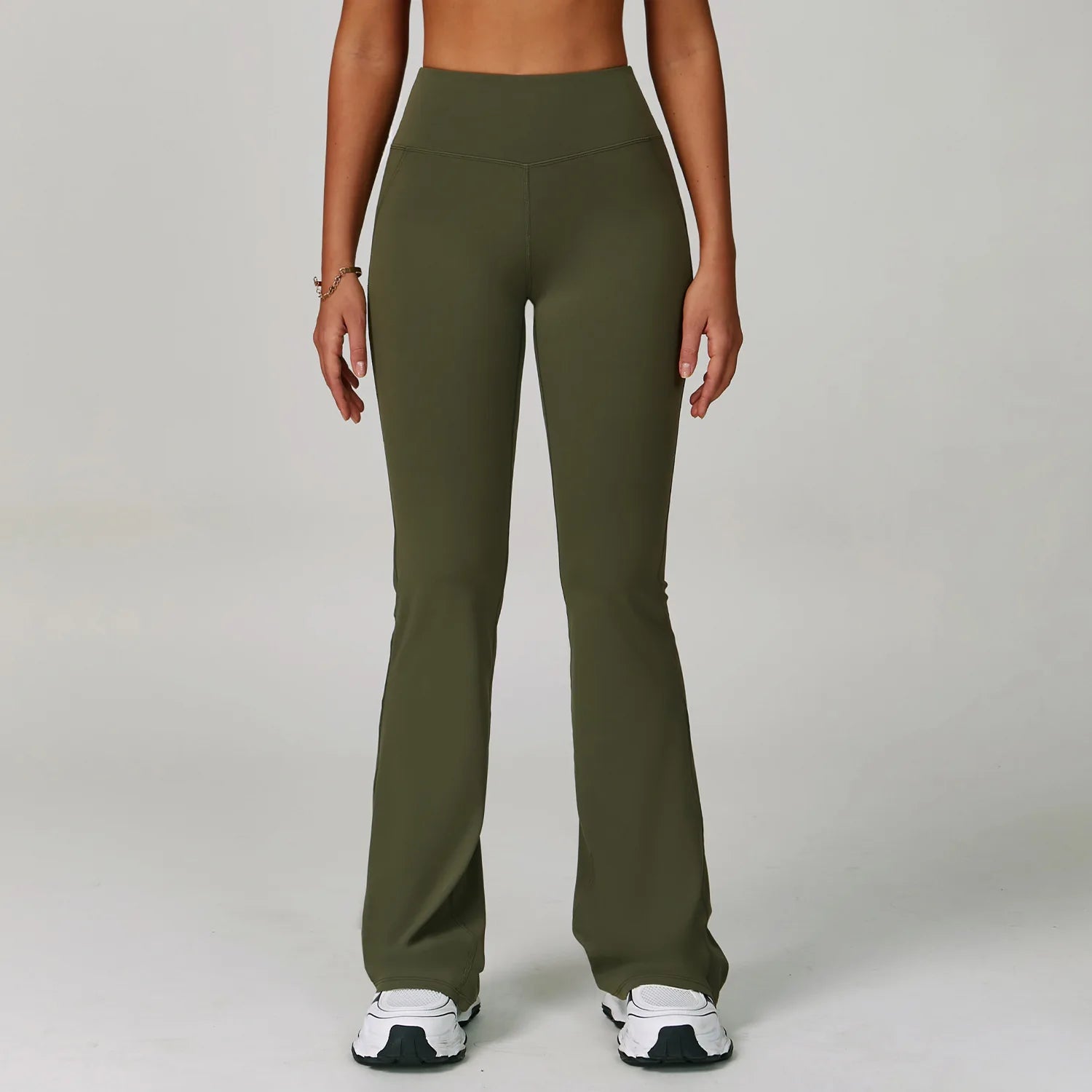 High Stretch Breathable Quick Dry Yoga Set OEM 2-Piece Solid Lightweight  Flared Padded Mid Waist Pilates Gym Active Wear