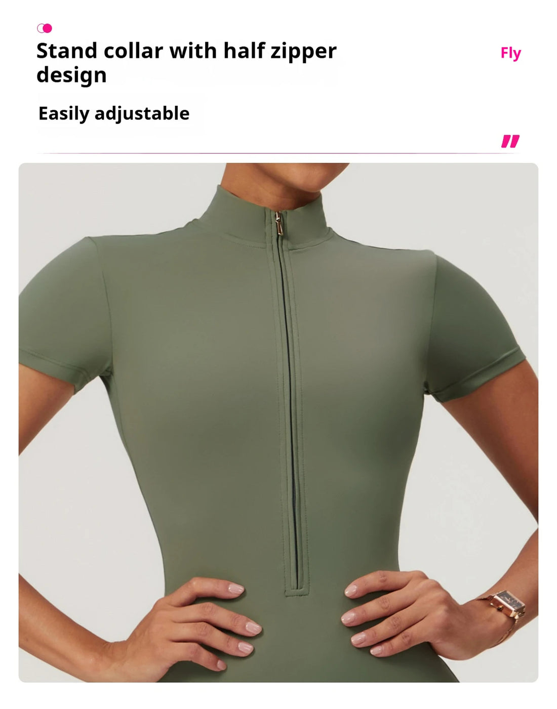 Women's  Yoga Jumpsuit Fitness Wear Short Sleeves Outfits Tracksuit Fitness Half-zip Romper Gym Sports Bodysuit