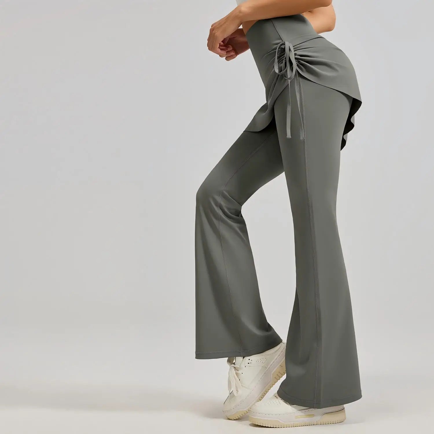 Wrinkled Ruched Flared Skirt Yoga Pants Quick Dry Wrinkled Hip-Lifting Yoga Pants Logo Customization Pantalones De Yoga