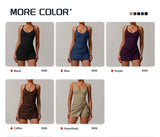 Wholesale Eco Friendly Recycled V-Neck Hollow Out Back Short Sleeve Shirt Tshirt Women One Piece Tennis Yoga Set