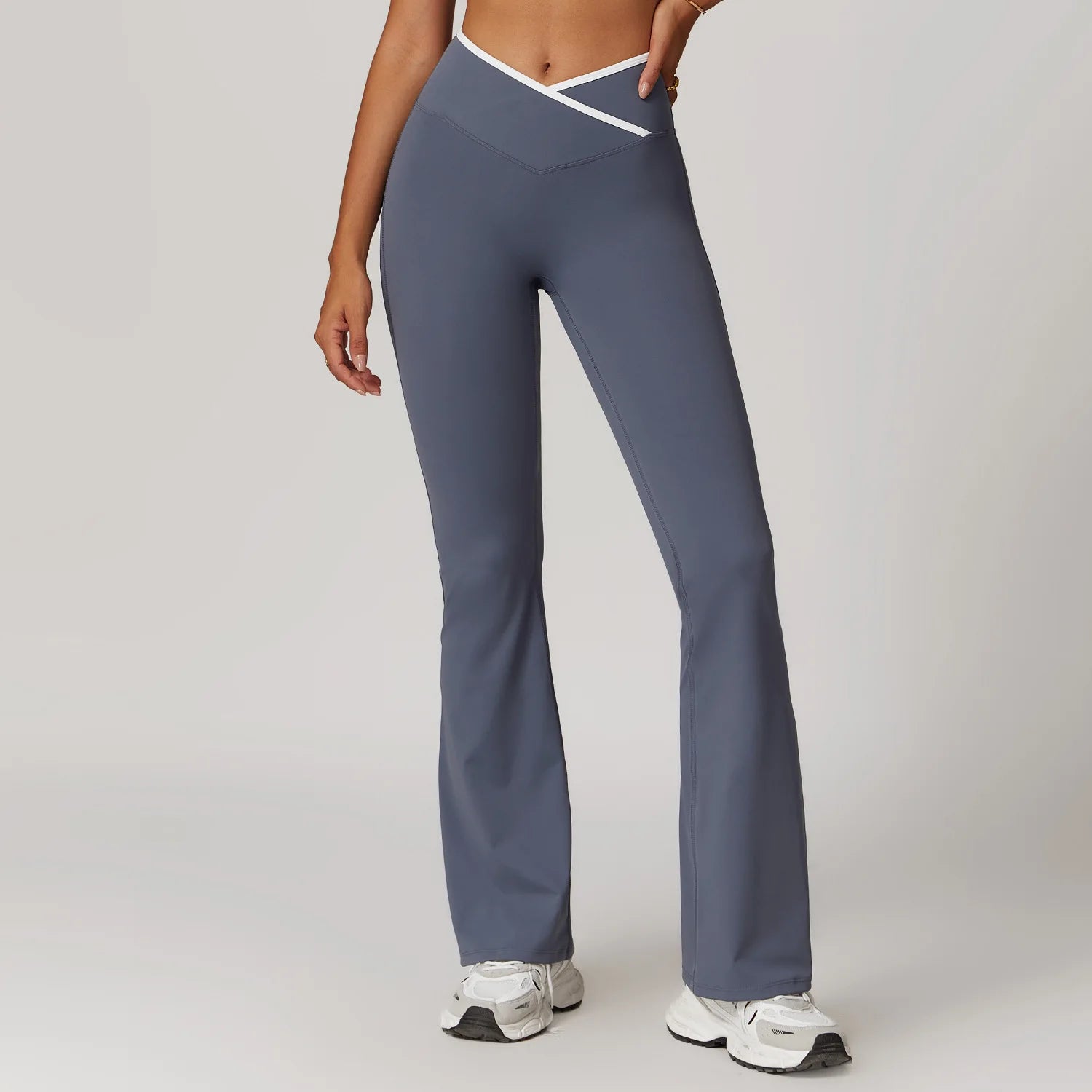 Factory Women Yoga Pants Naked Feel Flare Leggings High Waist Crossover Workout Pants Slim Fit Fitness Trousers