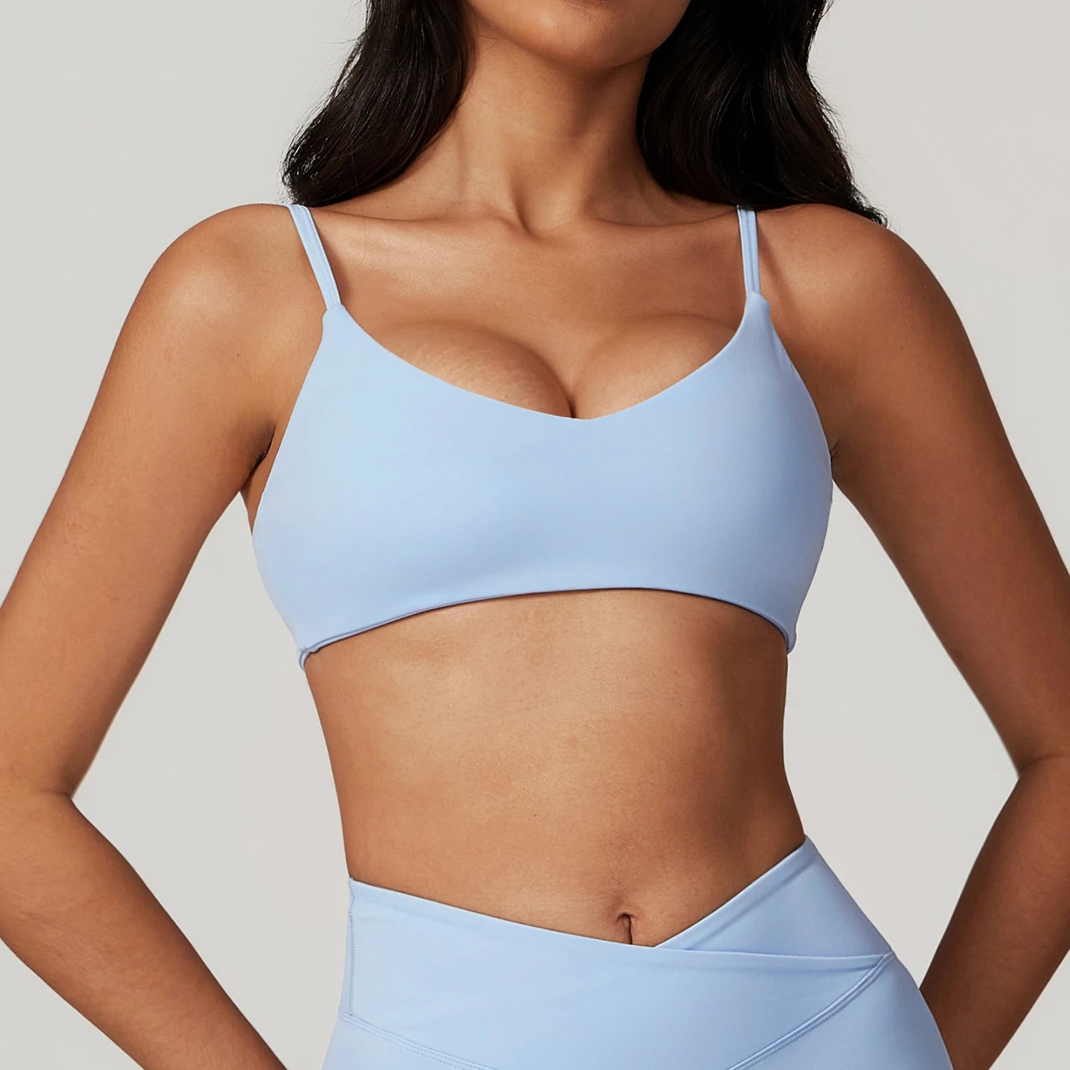 Custom Logo Gym Bra Backless Sports Bra U-Neck  Breathable Quick Drying Recycled Nylon Yoga Yoga Bra Sports Bra