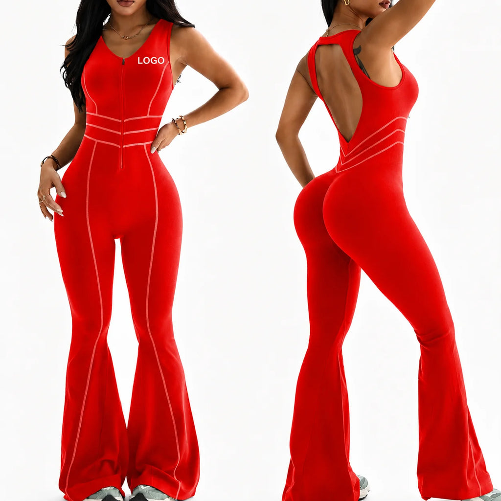 Women Yoga Jumpsuit Butt Lift Tummy Control Workout Bodysuit Custom Logo High Stretch Gym Activewear Leggings for Women