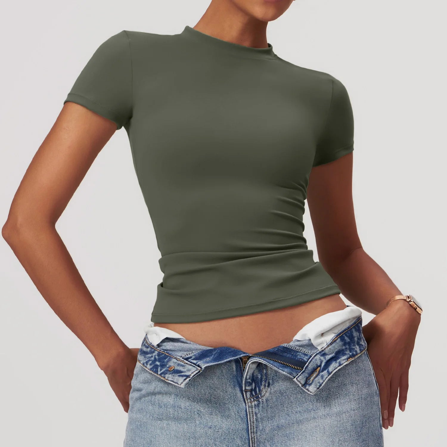 Women's Fashion T-shirt Quick Drying Yoga Wear Short Sleeved Fitness Top Smock Outdoor Running and Jersey Football Custom