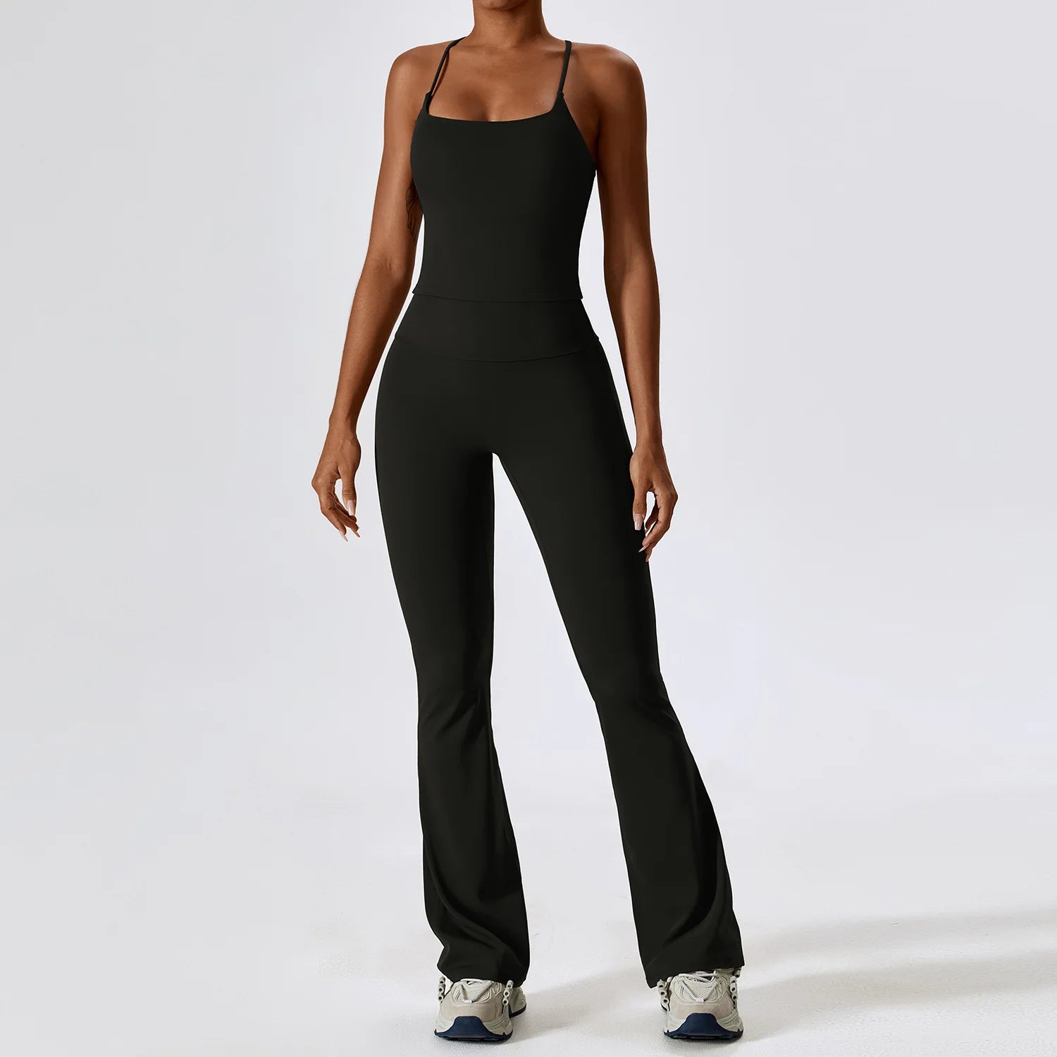 Breathable Women Running Yoga Wear Workout Long Sleeve T-Shirts Yoga Sports Crop Tops Flared Pants Bra Yoga Sets Custom