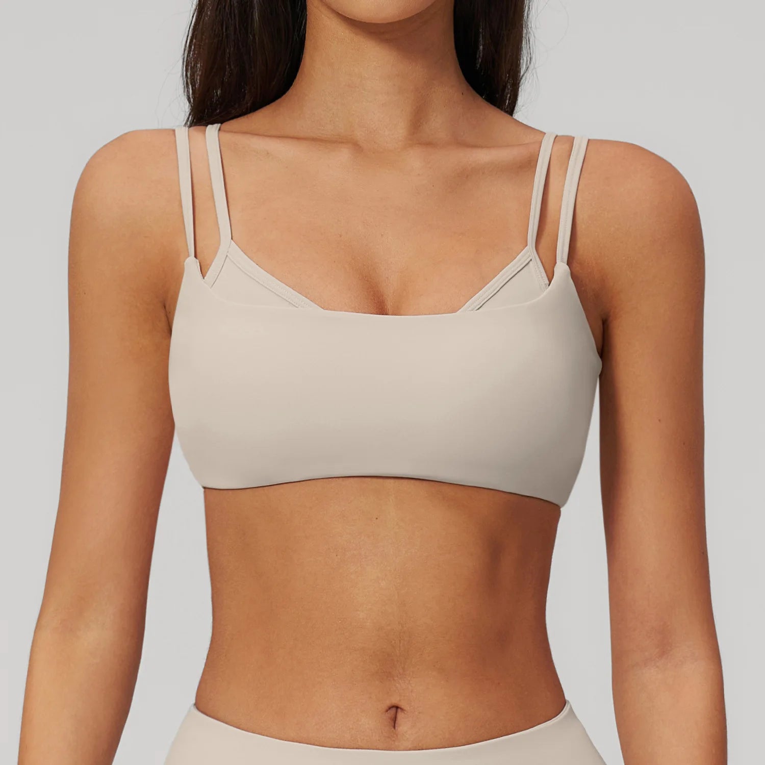 Custom New Women's Plus Size Solid High Support Four-Way Stretch Breathable Reversible Yoga Sports Bra U-NECK Front Backless