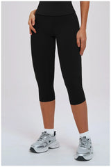 Yoga Leggings High-waisted Tight Slimming Mid-length Pants Running Outdoor Fitness Wear for Women