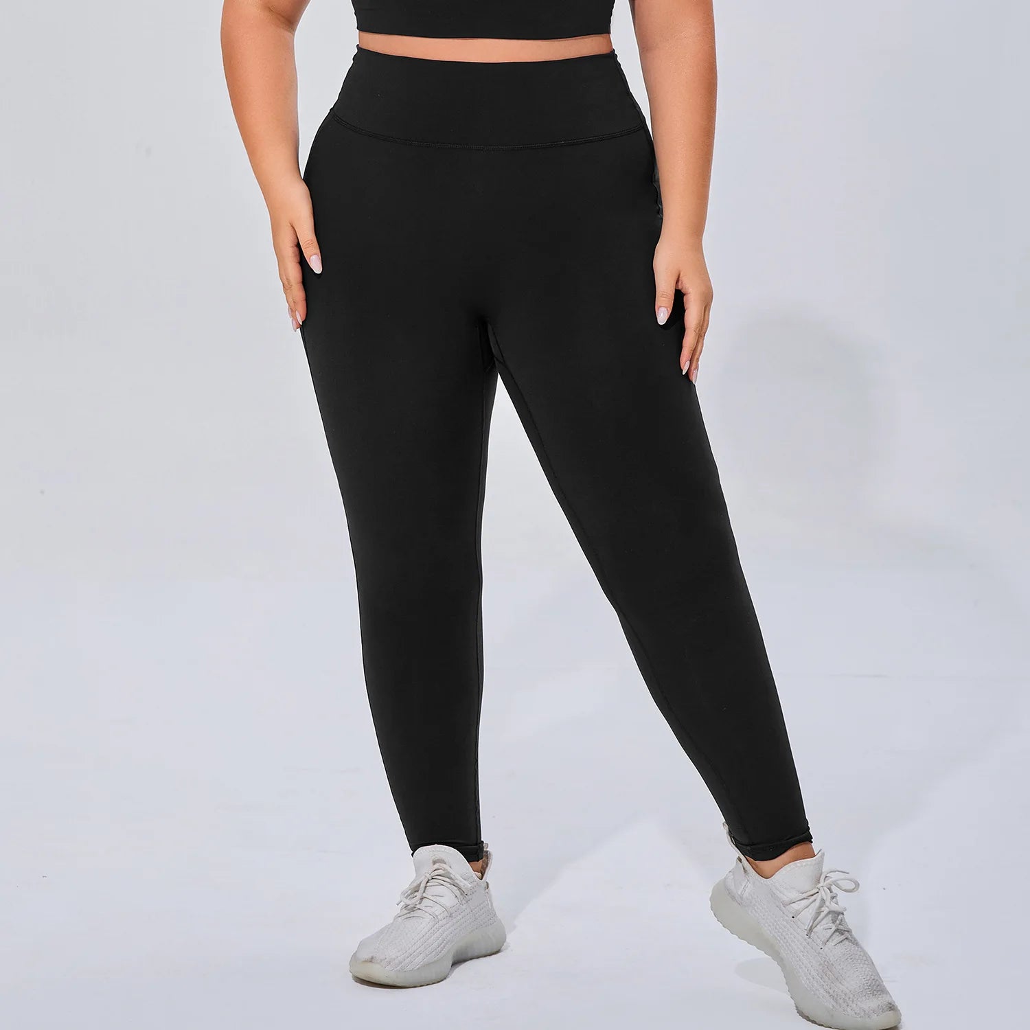 Wholesale Plus Size Soft Feel Yoga Set Criss Cross Back Sports Bra High Waist Leggings 2 Piece Activewear Set