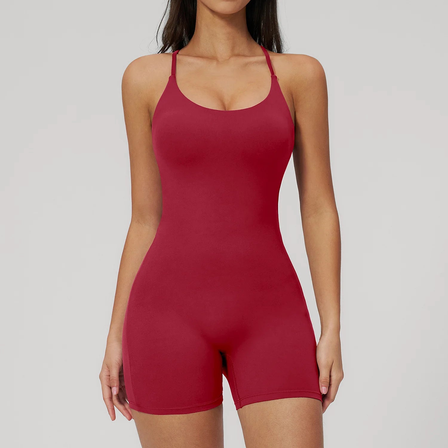 Women's Summer Jumpsuit New Fitness Yoga Breathable Active Stretch Workout Wear Gym Apparel V-neck Nylon Spandex Custom