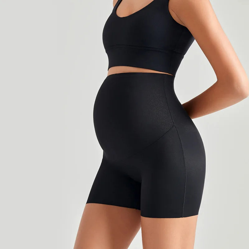Custom LOGO Maternity Yoga Shorts High Waist Over the Belly PregnancyBiker Shorts Soft Stretch Workout Activewear