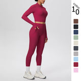 Yoga Set with Pocket Fitness Gym Clothing Leggings Women Workout Outfit 2 Piece Halter Neck Custom Sports Pilates Custom Logo