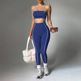 Wholesale Strapless Support Sports Bra Tummy Control Hip-Lifting Yoga Pants Set Women Running Fitness Activewear