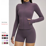 Quick-drying Fitness Yoga Set Zipper Casual Set Women's Outdoor Cycling and Running Sports Set Custom LOGO