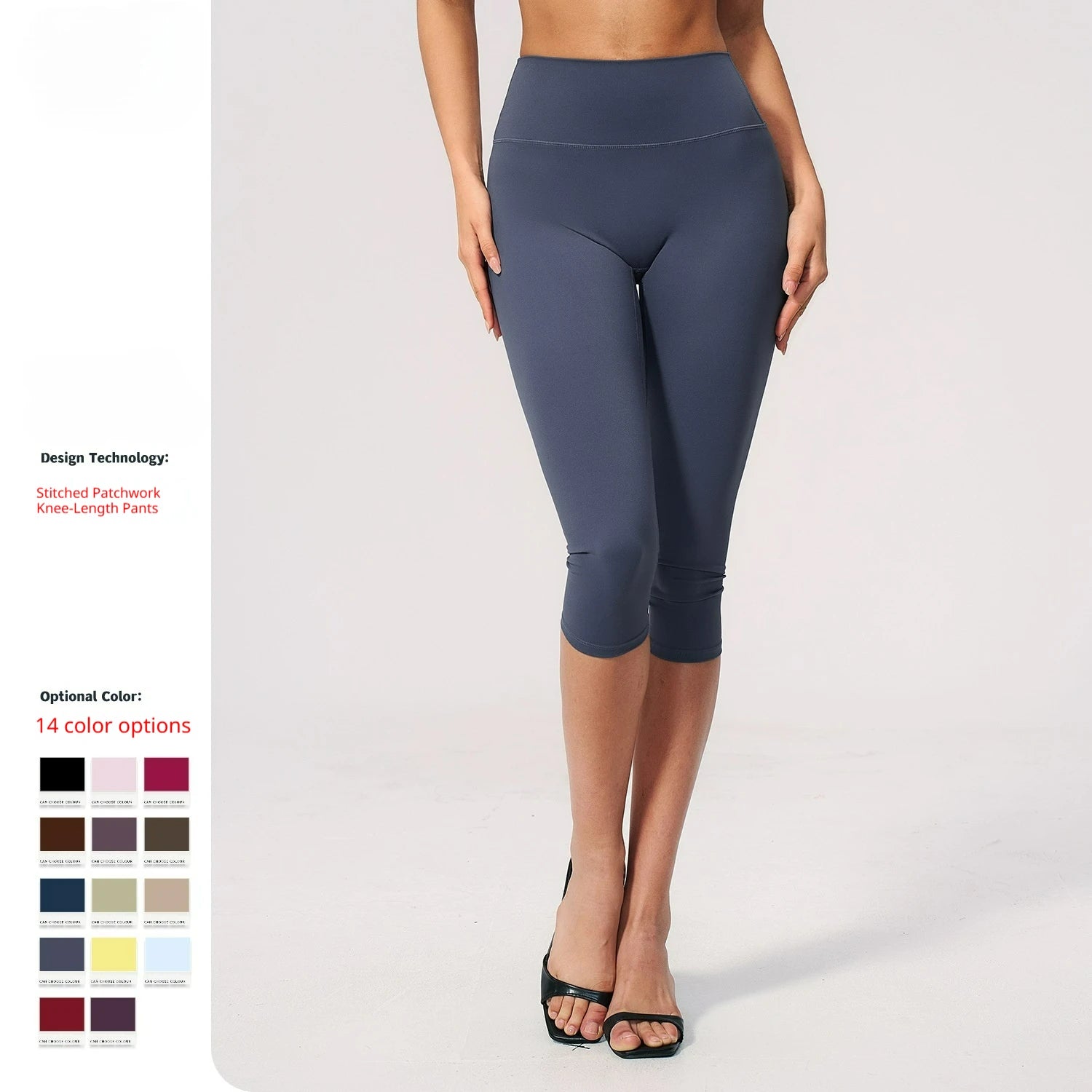 Custom Logo Women's High Waist Skinny Slim Fit Sports  Capri Leggings  for Gym Pilates Daily Wear Womens Capris