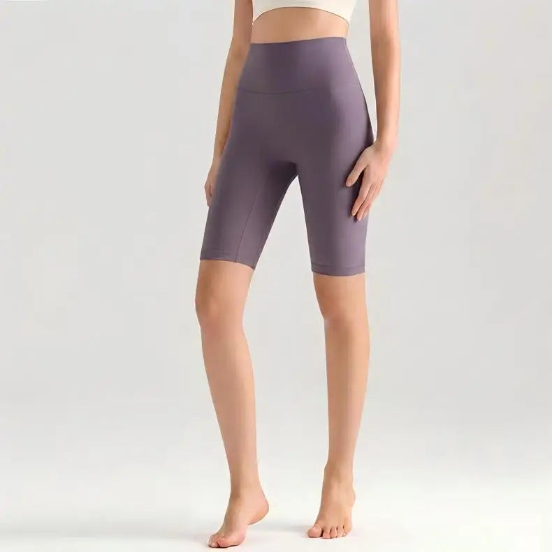 Women High Waisted Seamless Front Biker Shorts Sculpting Fit Yoga Shorts Butt Lifting Gym Workout Cycling Essentials Shorts