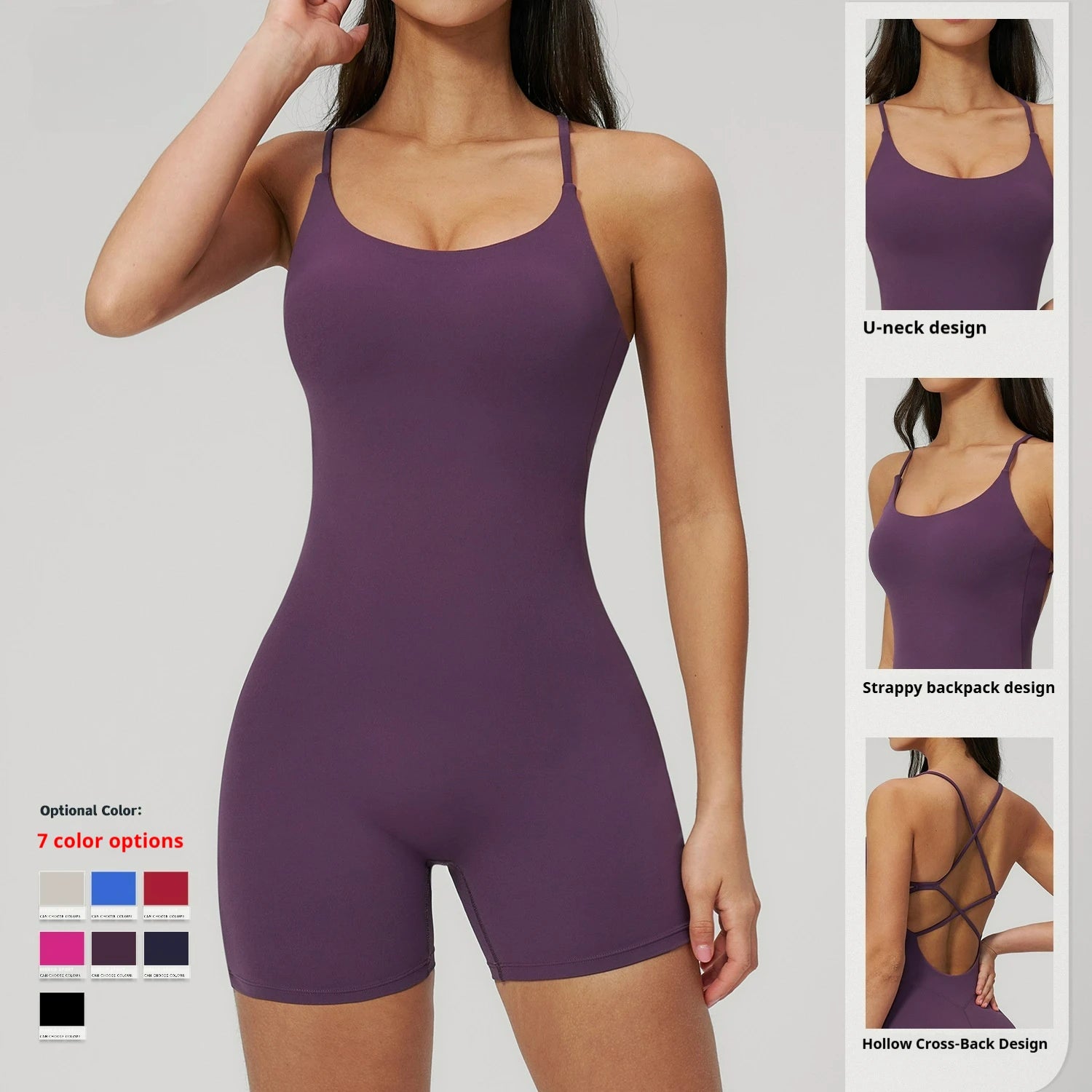 Women's Summer Jumpsuit New Fitness Yoga Breathable Active Stretch Workout Wear Gym Apparel V-neck Nylon Spandex Custom