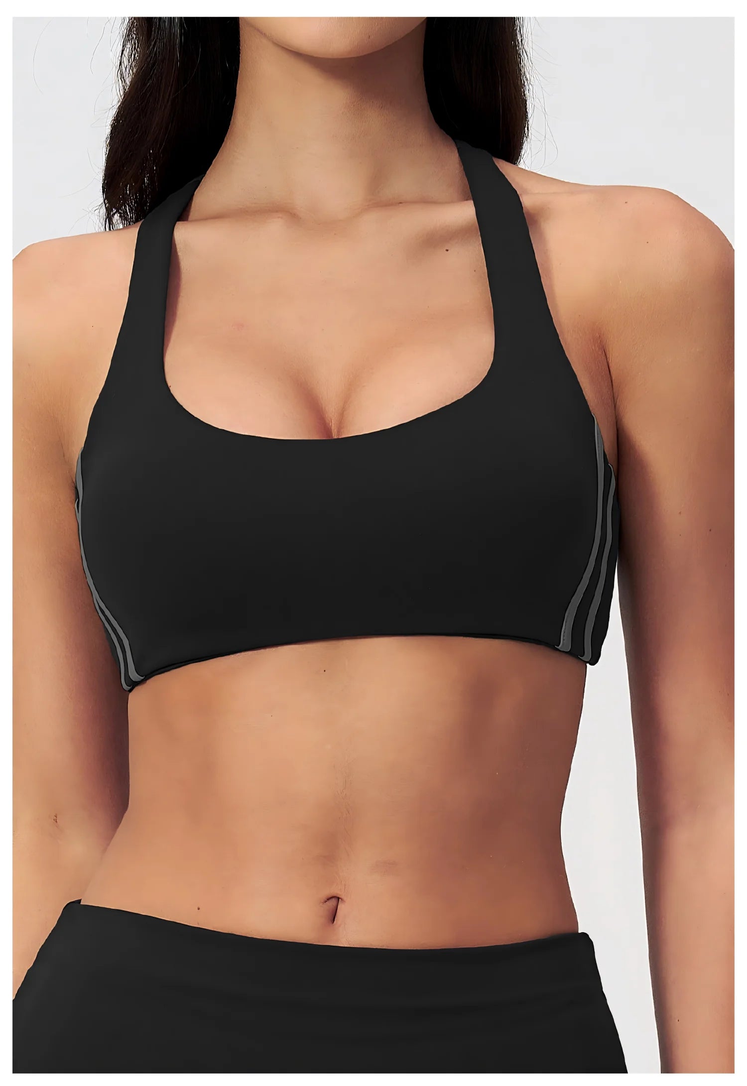 Custom Logo High Support Sports Bra Racerback Yoga Bra Anti-Shock V-neck Breathable Gym Bra with Removable Pads
