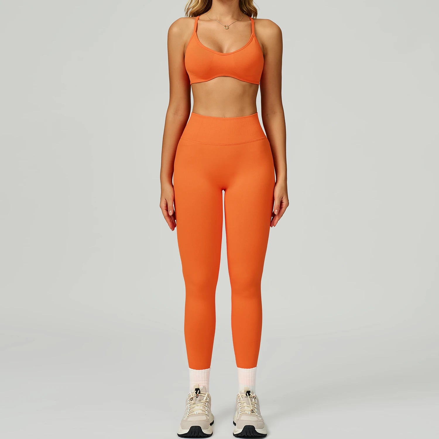 Women Seamless High Waist Yoga Sets Workout Leggings & Fitness Bra Color Blocking Sportswear Suit 2 Piece Gym Yoga Set