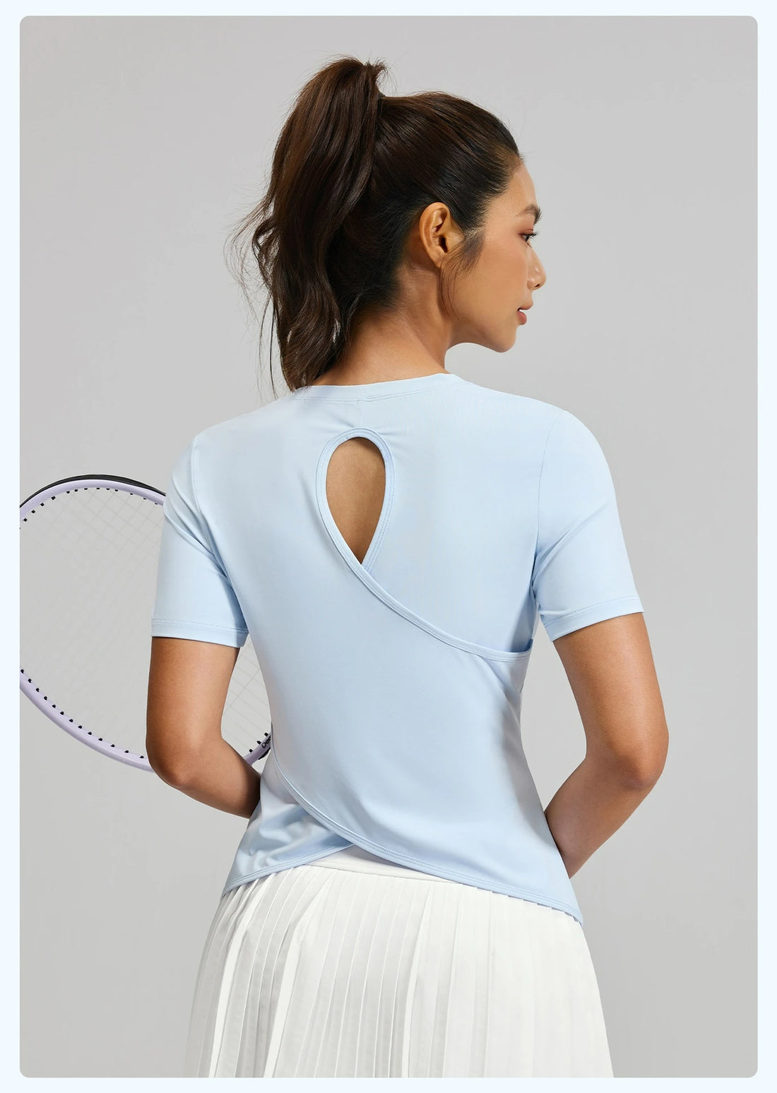 Wholesale Quick Dry Breathable Crew Neck Solid Back Hollow Out Cross short sleeve shirt tshirt women yoga top