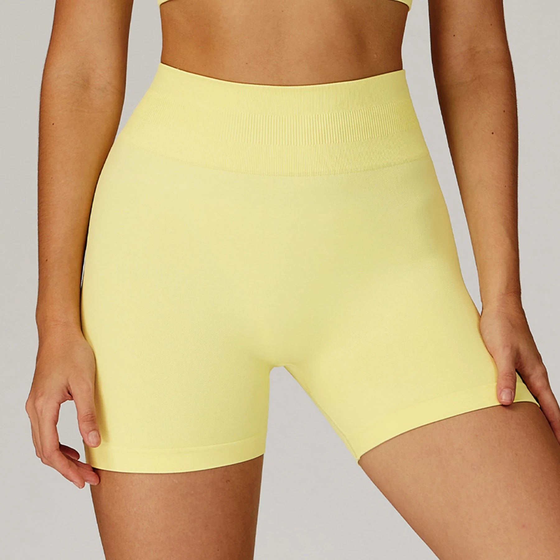 Women's Seamless 5-Piece Spandex/Nylon Yoga Workout Set Sports Bra High Waist Leggings Breathable Shorts Gym Fitness Wear
