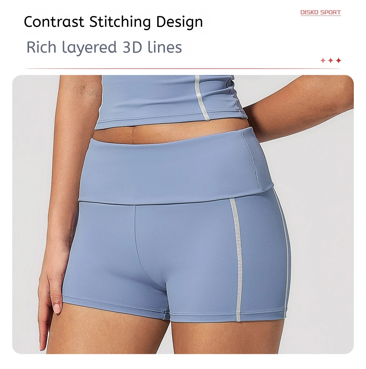 Hanging Neck Crew Neck Flipping Waist Slimming Solid Breathable Four-Way Stretch High Waist Yoga Shorts Suit Set