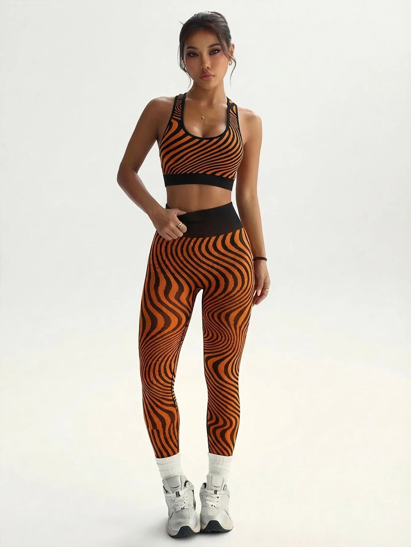 Breathable Lightweight Four-Way Stretch Eco-Friendly Bra Sports Underwear High Strength Yoga Sports Tight Pants Set Running