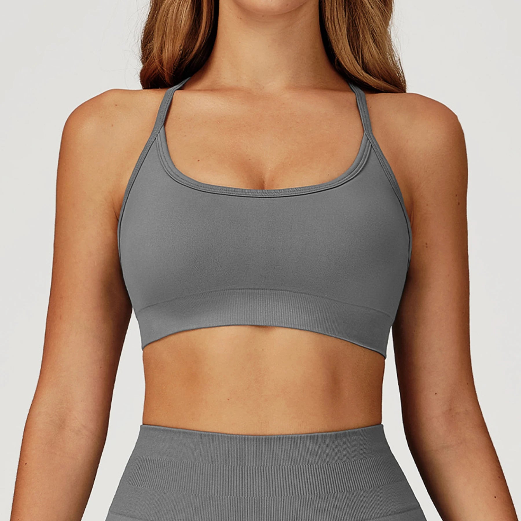 Women's Seamless 5-Piece Spandex/Nylon Yoga Workout Set Sports Bra High Waist Leggings Breathable Shorts Gym Fitness Wear