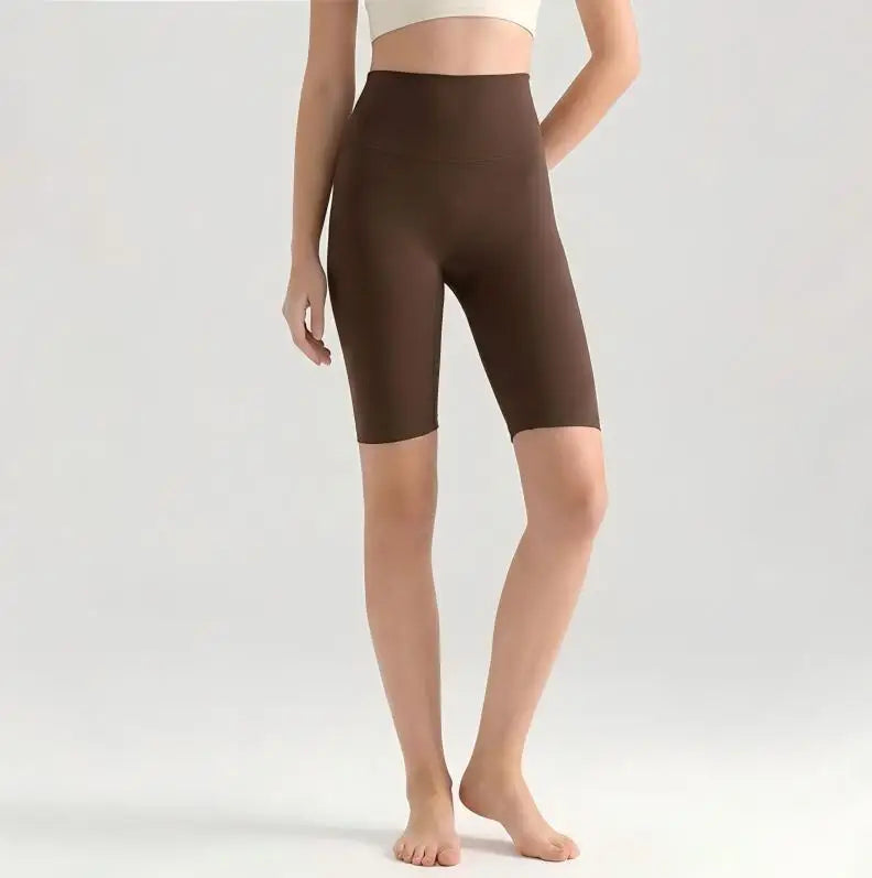 Women High Waisted Seamless Front Biker Shorts Sculpting Fit Yoga Shorts Butt Lifting Gym Workout Cycling Essentials Shorts