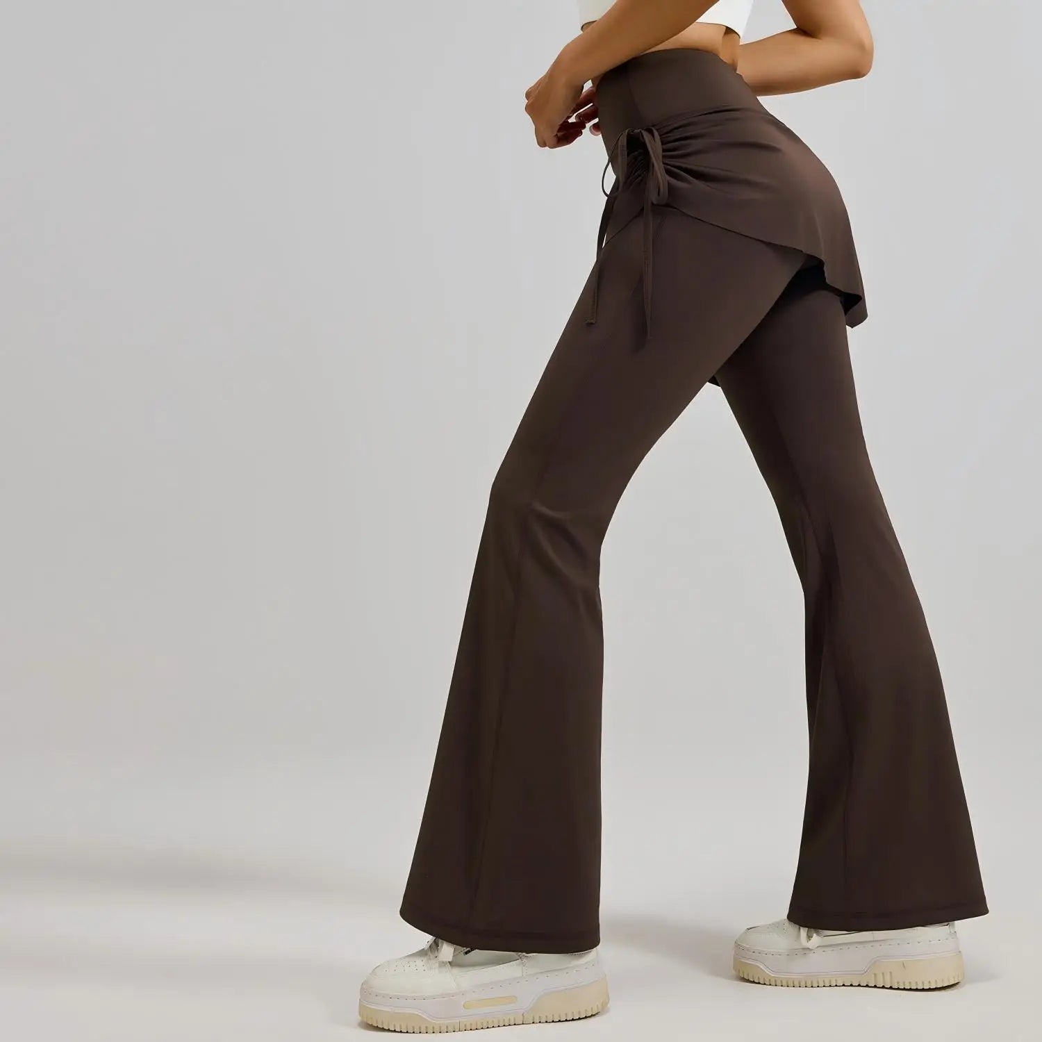 Wrinkled Ruched Flared Skirt Yoga Pants Quick Dry Wrinkled Hip-Lifting Yoga Pants Logo Customization Pantalones De Yoga
