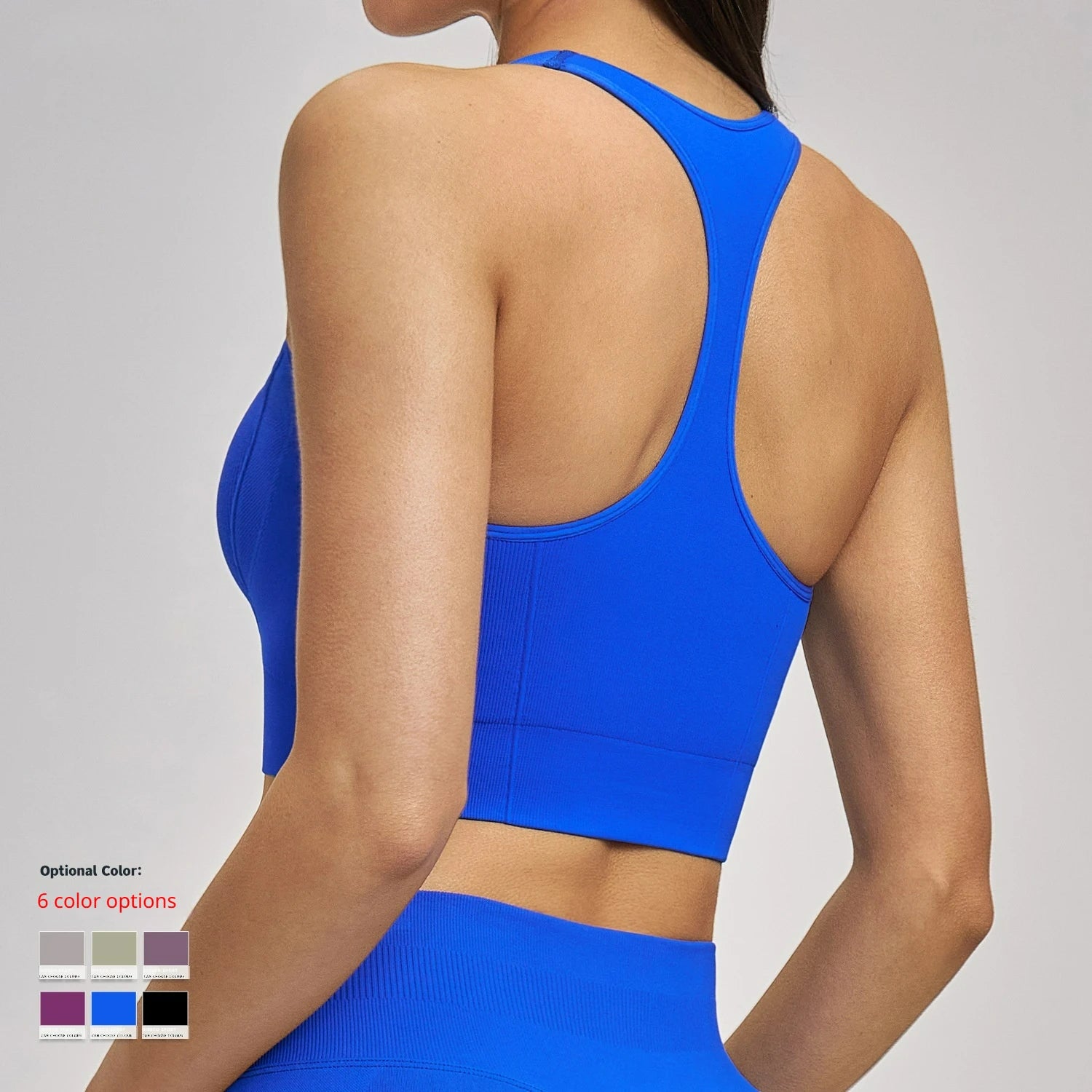 Sports Bra Women High Support Seamless Ribbed Yoga Bra Gym Workout Crop Top Custom Logo Quick-Drying
