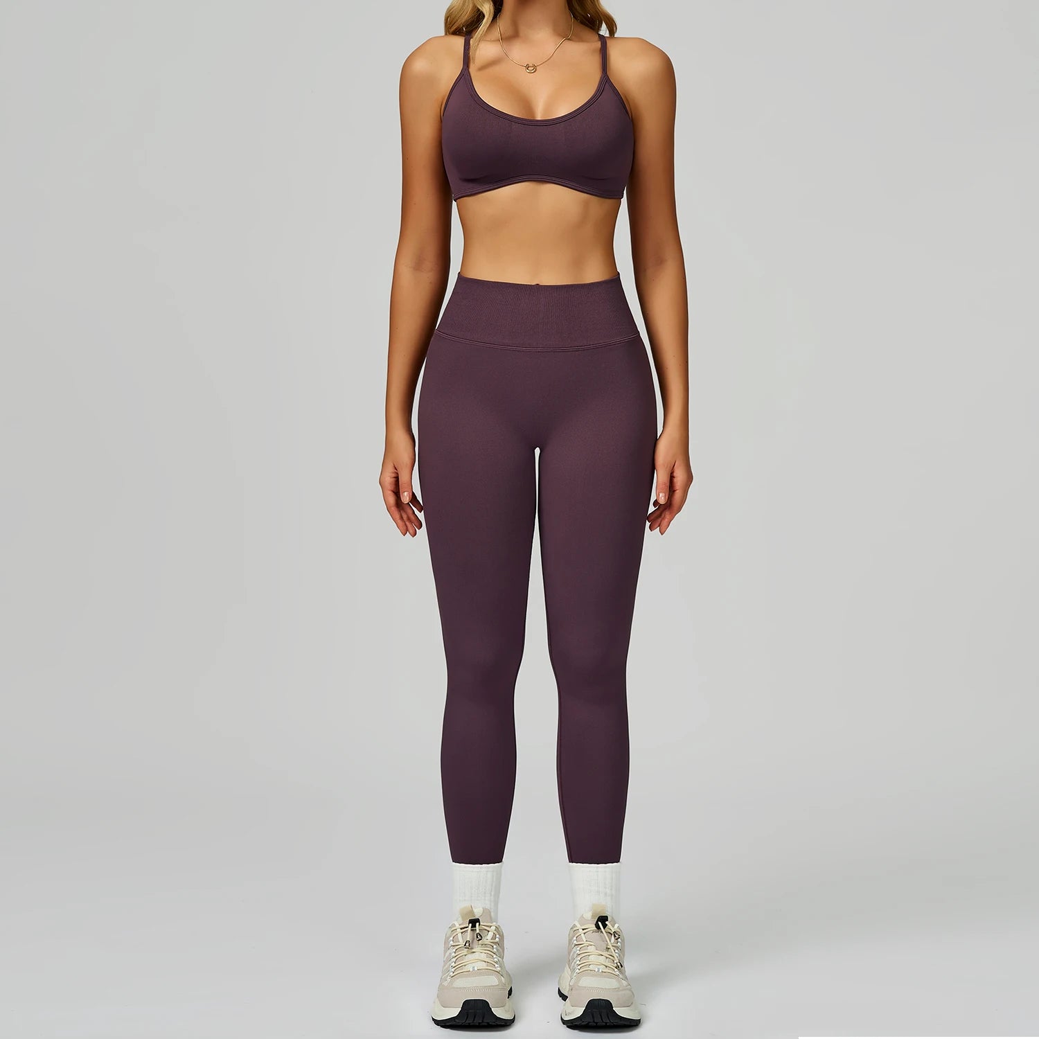 Women Seamless High Waist Yoga Sets Workout Leggings & Fitness Bra Color Blocking Sportswear Suit 2 Piece Gym Yoga Set