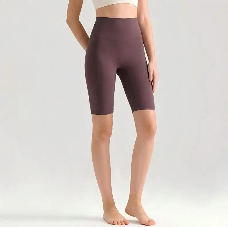 Women High Waisted Seamless Front Biker Shorts Sculpting Fit Yoga Shorts Butt Lifting Gym Workout Cycling Essentials Shorts