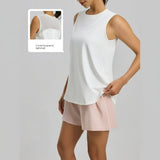 Women's Loose Fit Tank Tops Summer Sleeveless Tees Blouse Plus Size Casual Square Collar Solid Pattern Breathable Knitted Fabric