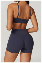 Factory Fitness Wear Quick Dry U Neck Sports Bra V Waist Hip Lift Yoga Shorts Recycled Square Back Fabric Gym Yoga Set