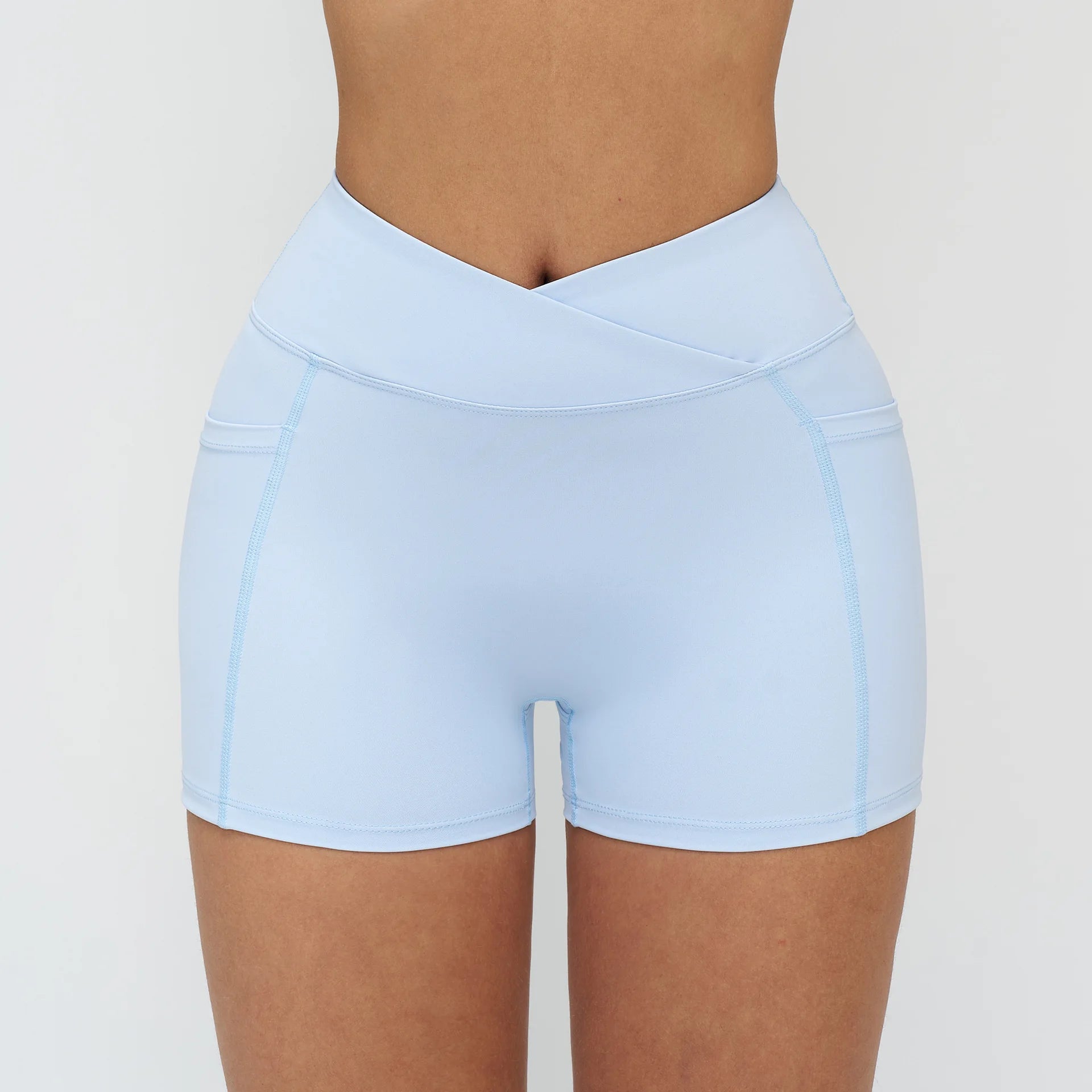 Women's Seamless Workout Set High Waist Booty Biker Shorts & Backless Sport Bra Breathable Yoga Outfits with Front Custom  Logo