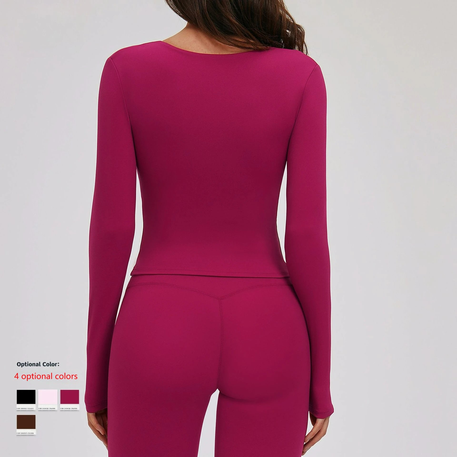 Women's Halter Overlap Half-zip Neck 4-Piece Set Full Sleeve Tank Capri Leggings Wide Leg Pants Breathable Front Yoga Workout