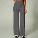 High-Waisted Wide-Leg Active Pants with Elastic Waist Four-Way Stretch Breathable Print for Workout & Casual Wear