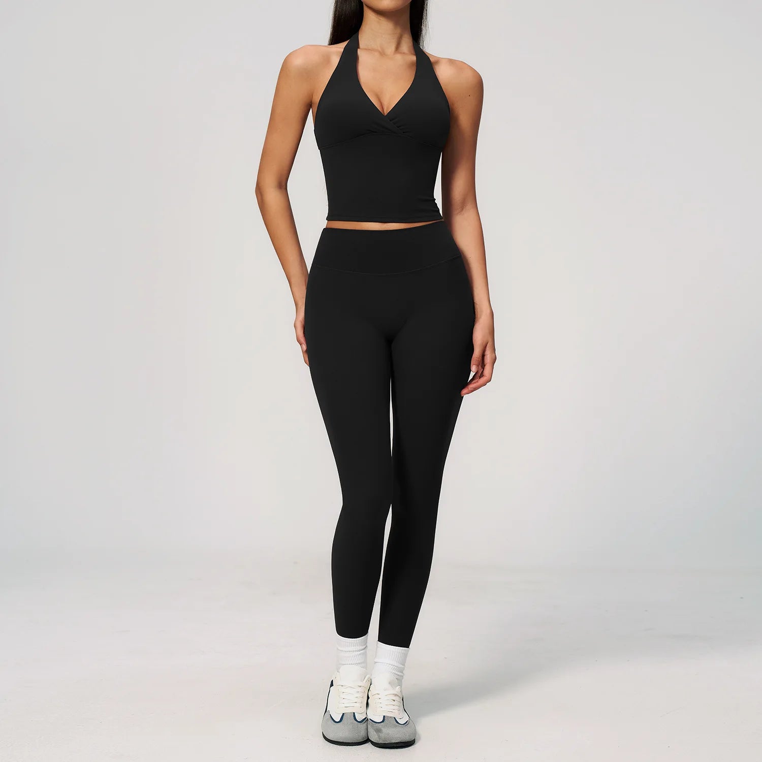Women's Custom Activewear Set Seamless Quick Dry Sexy Yoga Leggings and Bra Solid Pattern Outdoor Gym Fitness Wear