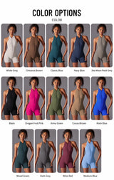 New Solid Color Breathable High-strength Spandex/Nylon Racerback Backless Yoga Fitness Sports 2-Piece Set
